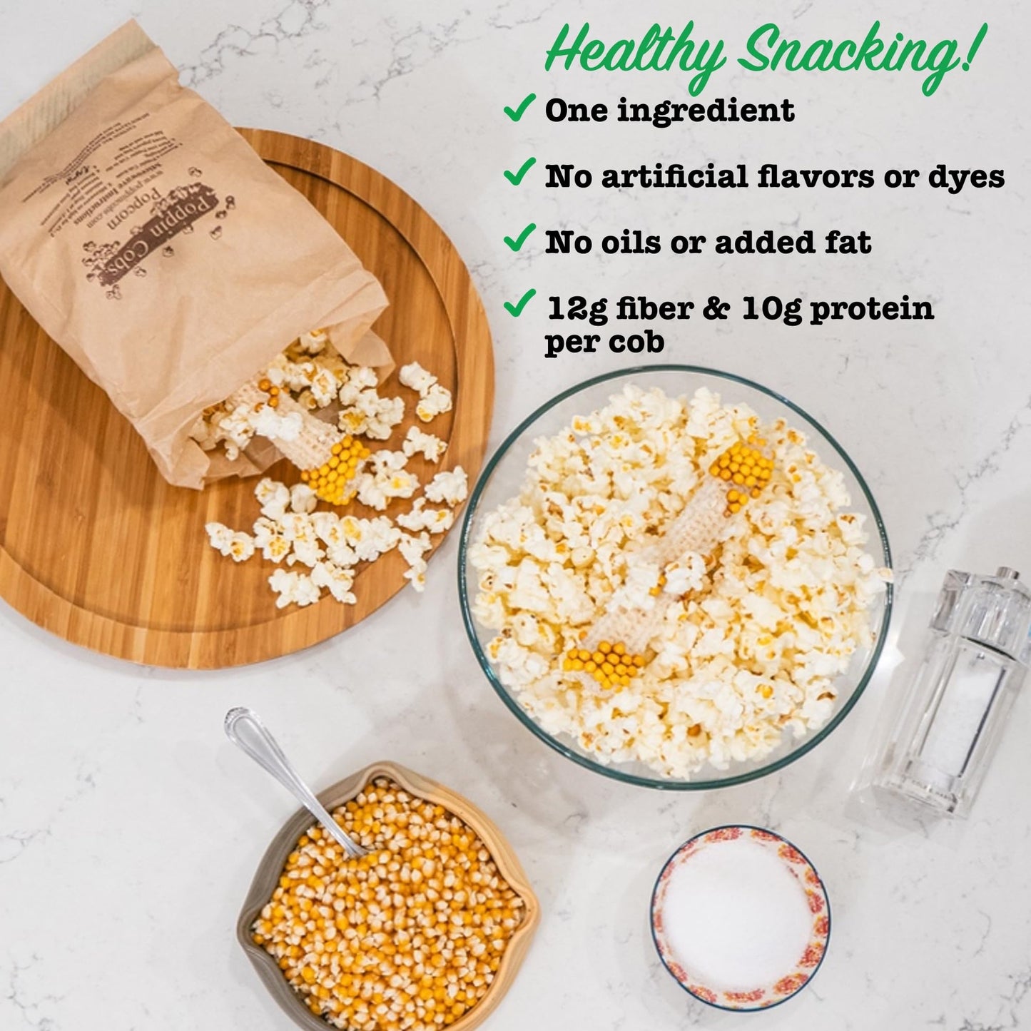 Microwave Popcorn on the Cob - Pops off the Cob | Poppin Cobs Popcorn | Single Pack Case (14 Count) | Single Ingredient | Glute