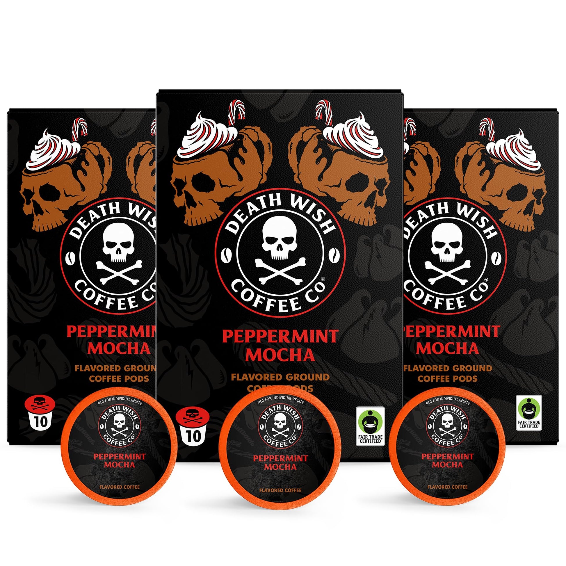 Death Wish Coffee, Peppermint Mocha Flavored Coffee Pods (30 Count)