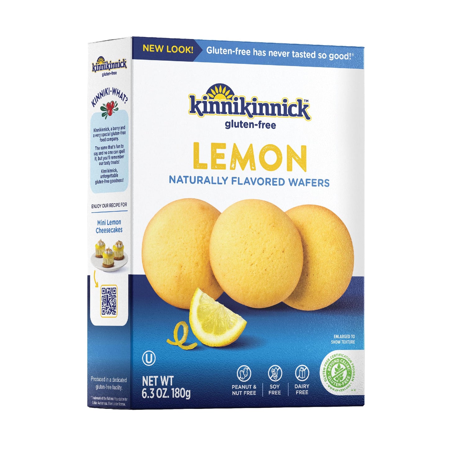 Kinnikinnick - Lemon Wafers - Gluten Free, Allergy Friendly Cookies - 6.3 oz. Box
