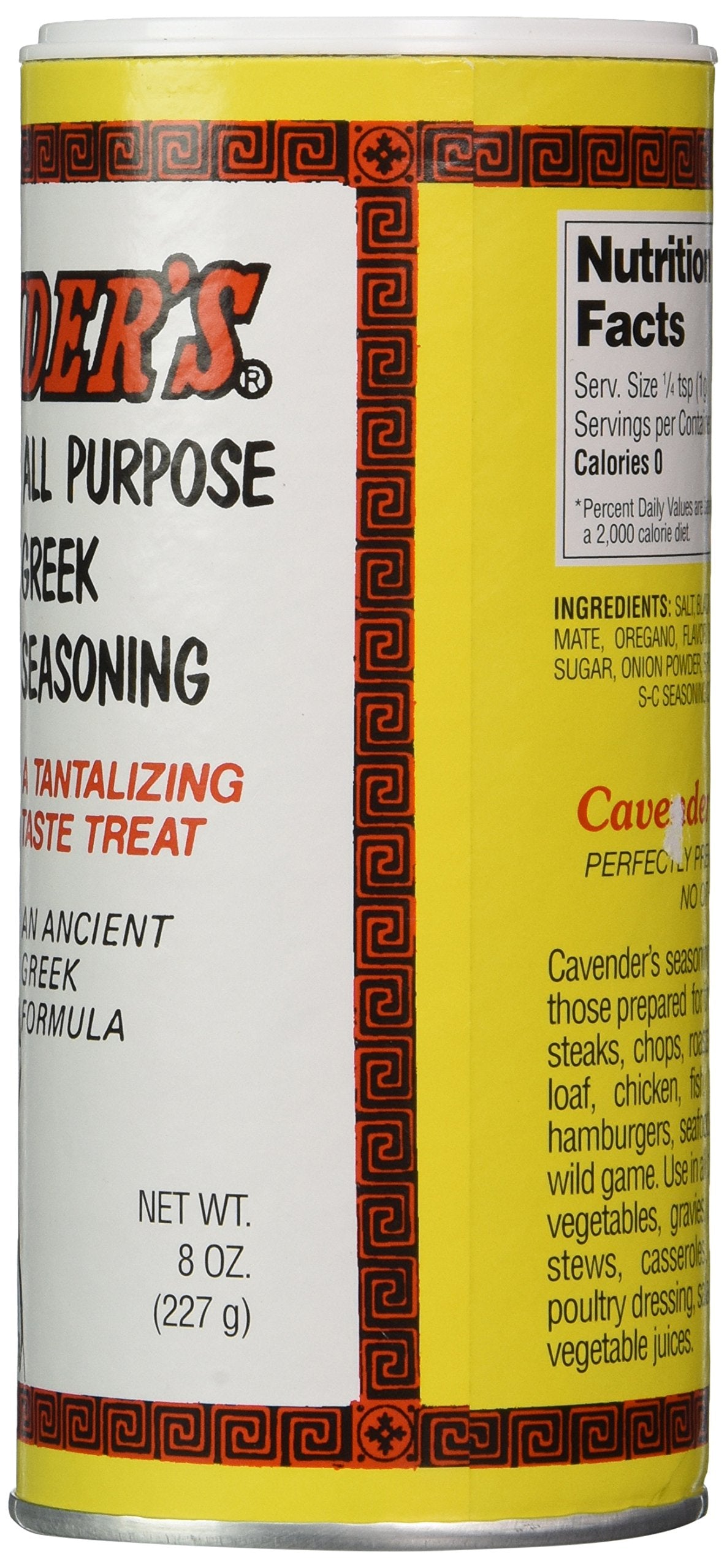 Cavenders All Purpose Greek Seasoning - 8 oz, Ideal for Cooking and Marinades, Pack of 1
