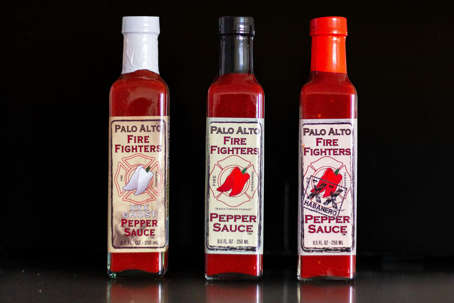 Palo Alto Firefighters Pepper Sauce (8.5oz) - Pack of 2 - Salt Free Pepper Plant Hot Sauce, No Sodium Hot Pepper Sauce, No Salt