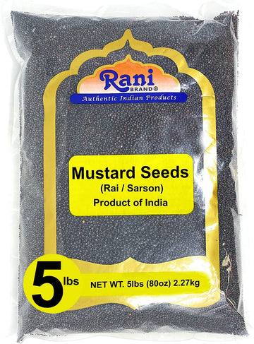 Rani Black Mustard Seeds Whole Spice (Kali Rai) 80Oz (5Lbs) 2.27Kg Bulk ~ All Natural | Gluten Friendly | Non-Gmo | Vegan | Indi