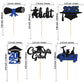 Gyufise 24Pcs 2025 Graduation Theme Cupcake Toppers Deep Blue Glitter Class Of 2025 Diploma I Did It Congrats Grad Cap Cupcake P