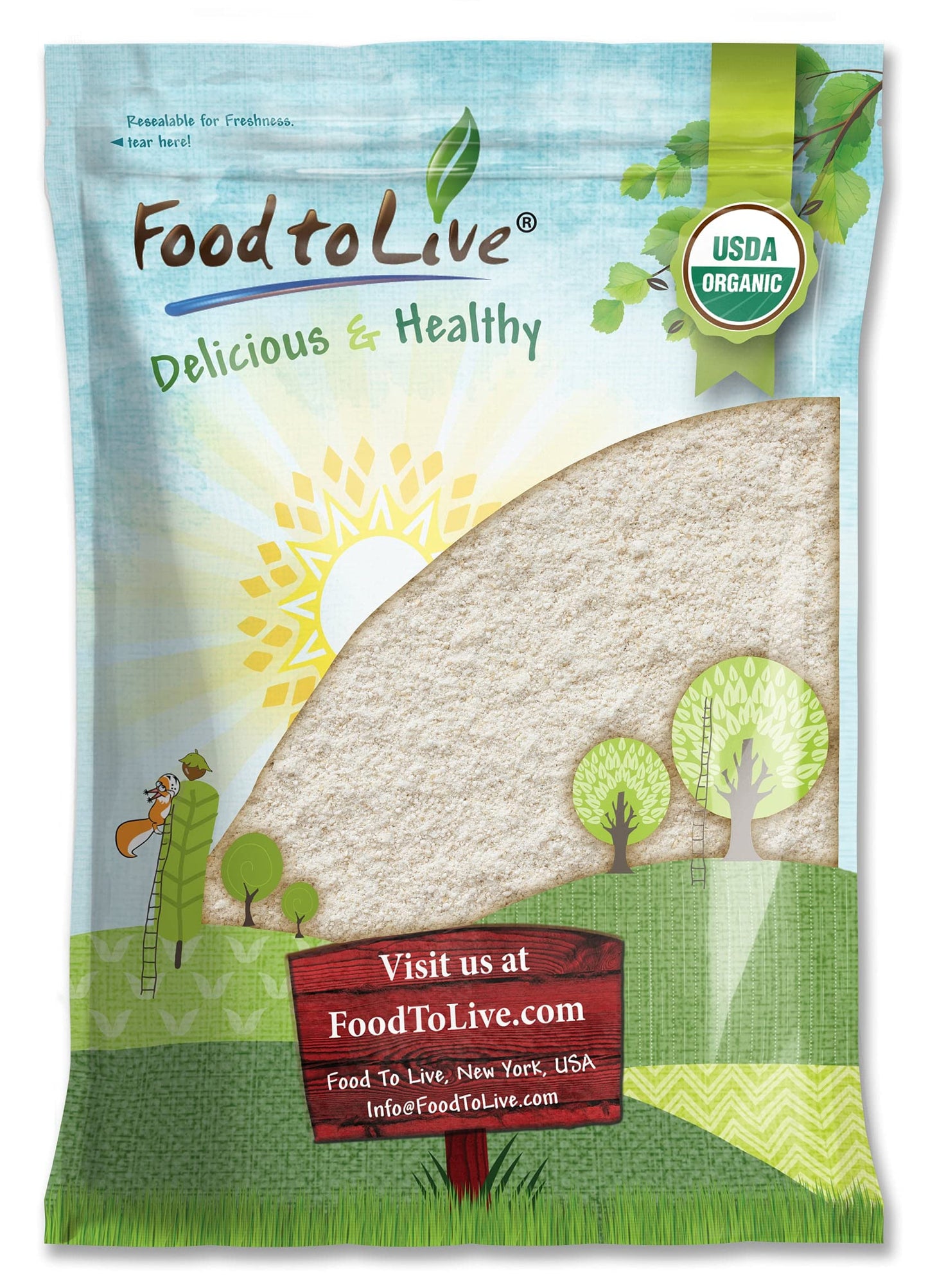 Food to Live Organic Whole Wheat Pastry Flour, 8 Pounds - Non-GMO, Finely Ground, Unbleached, Unbromated, Vegan, Kosher, All Nat