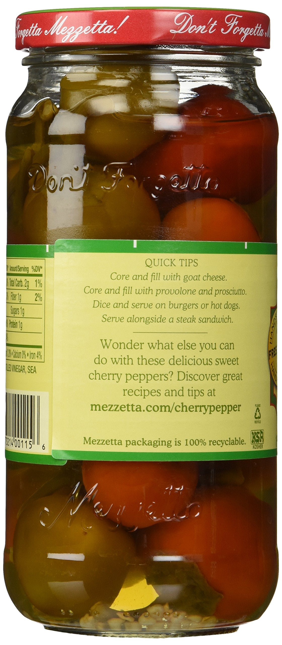 Mezzetta cherry Peppers Sweet 16.0 OZ(Pack of 4)