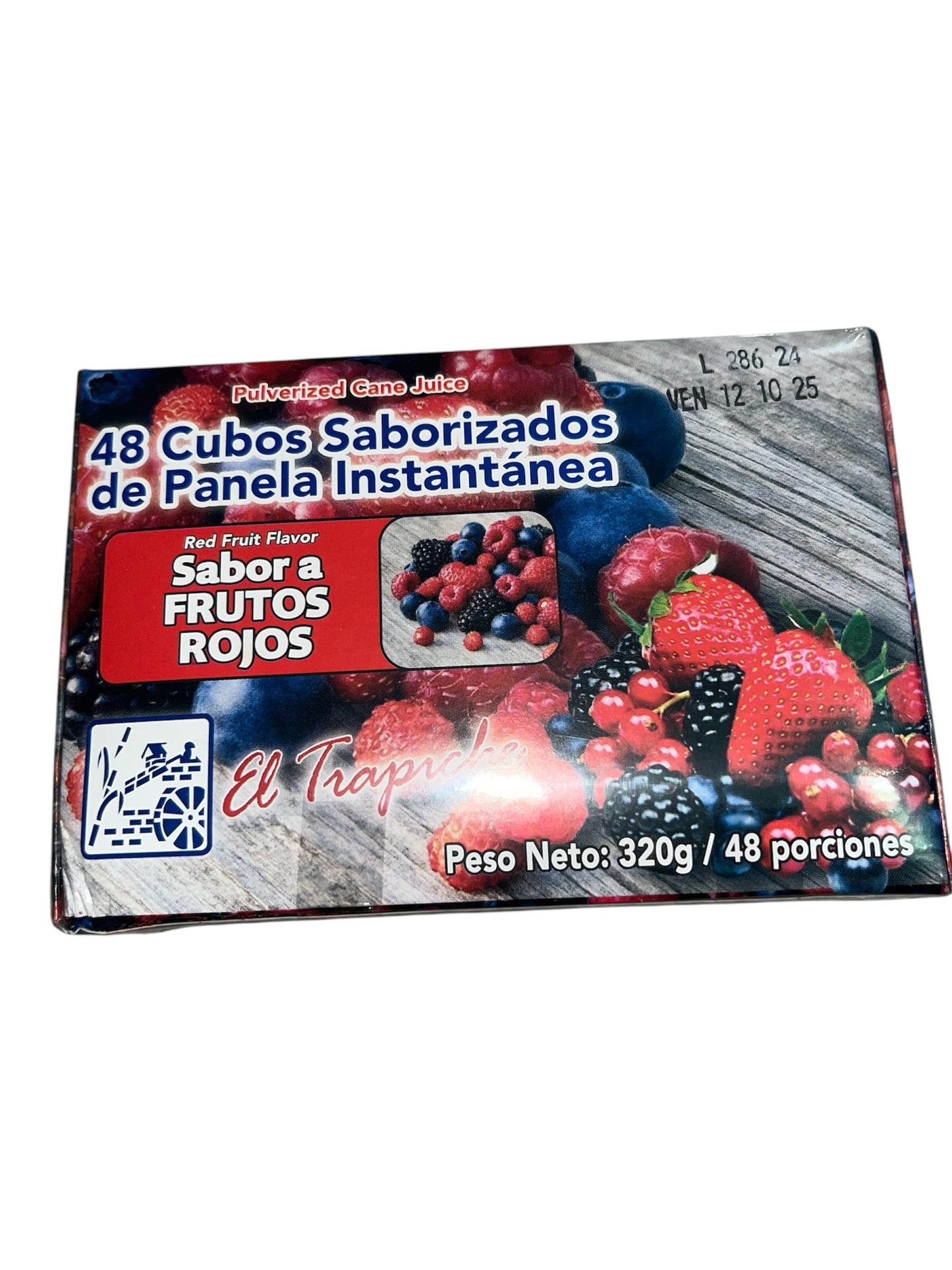 Panela En Cubos Instantánea Saborizada 48 Cubos Peso Neto 320G Para Tomar En Forma De Te, Importada De Colombia (Frutos Rojos)