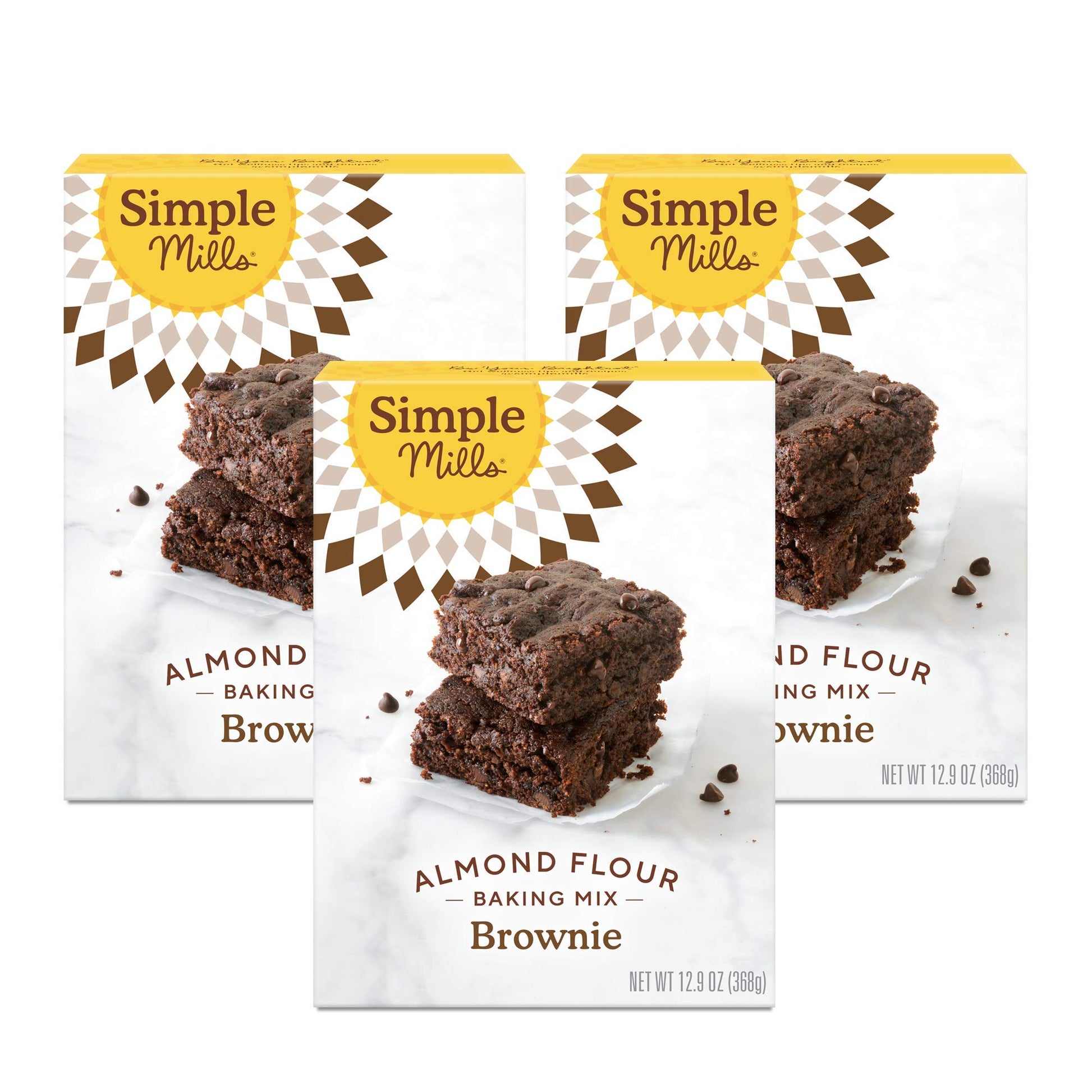 Simple Mills Almond Flour Baking Mix, Chocolate Brownie Mix - Gluten Free, Plant Based, 12.9 Ounce (Pack Of 3)