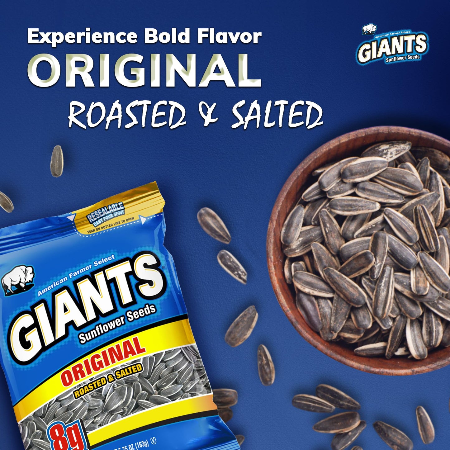 Giants Original Sunflower Seeds - Sunflower Seeds To Eat, Sunflower Seeds Bulk, Lightly Salted For Eating, High Protein Snack Wi