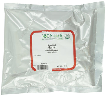 Frontier Co-Op Organic Garlic Granules, 1-Pound Bulk, Aromatic And Flavorful Kosher Garlic, Great For Savory Dishes