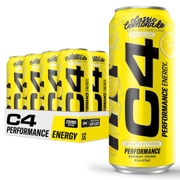 Cellucor C4 Energy Drink  Lemonade Limited Edition Carbonated  Sugar Free Pre Workout Performance Drink with no Artificial Colors or Dyes  16oz Pack of 12