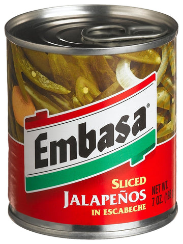 Embasa Sliced Jalapeno Pepper, 7-Ounce (Pack of 12)