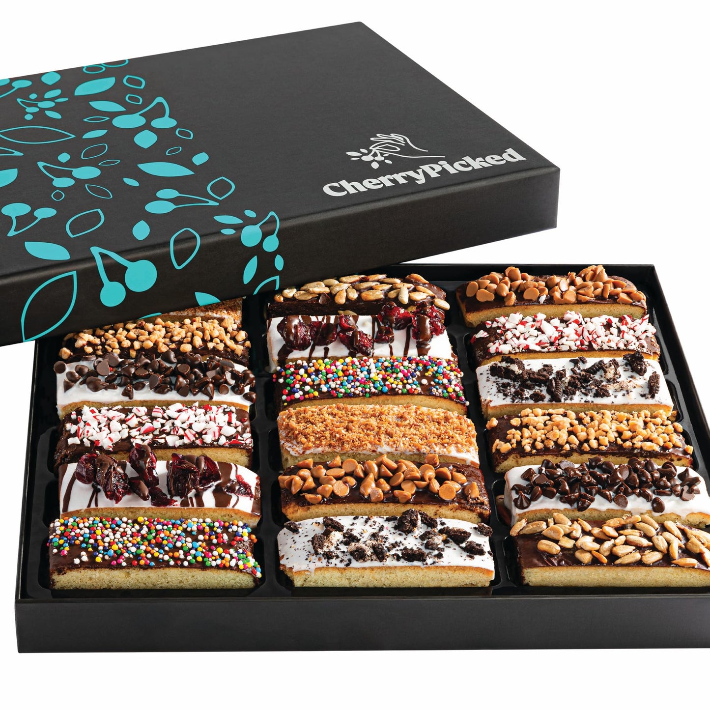 Cherrypicked Christmas Holiday Thanksgiving Chocolate Gift Basket, Dried Fruit And Nuts Biscotti Box, Prime Gourmet Covered Cookie, Mens Food Basket Delivery Ideas For Dad, Son, Brother