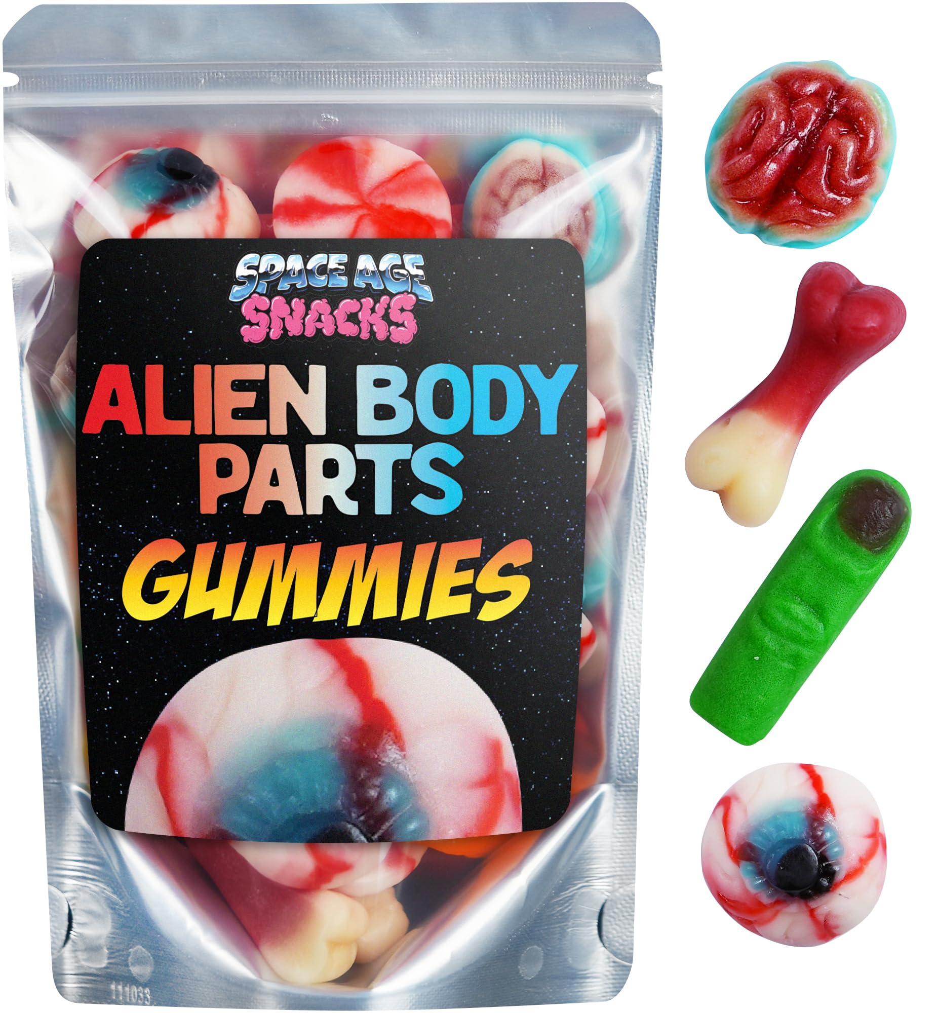 Alien Gummy Body Parts - 10 Ounces Of Halloween Candy Bulk For Halloween Gummy Brains And Body Parts - Halloween Gummy Candy Bod