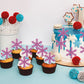 Gyufise 50Pcs Purple Edible Cupcake Toppers Snowflakes Cake Toppers Snowflakes Cake Decoration Winter Frozen Birthday Party Supp