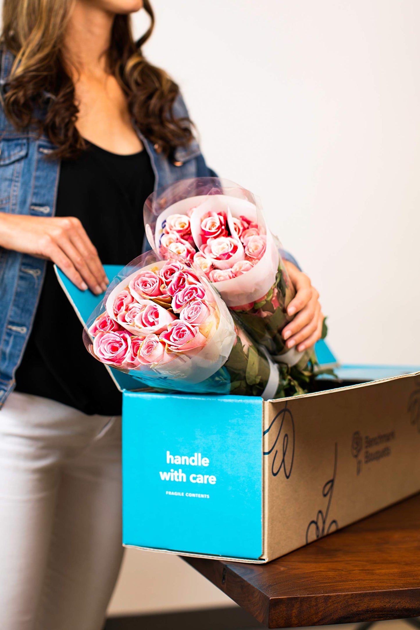 Benchmark Bouquets 50 Stem Premium Pink Roses - 2 Bundles of 25 - Fresh Flowers for Delivery - Gift for Any Occasion