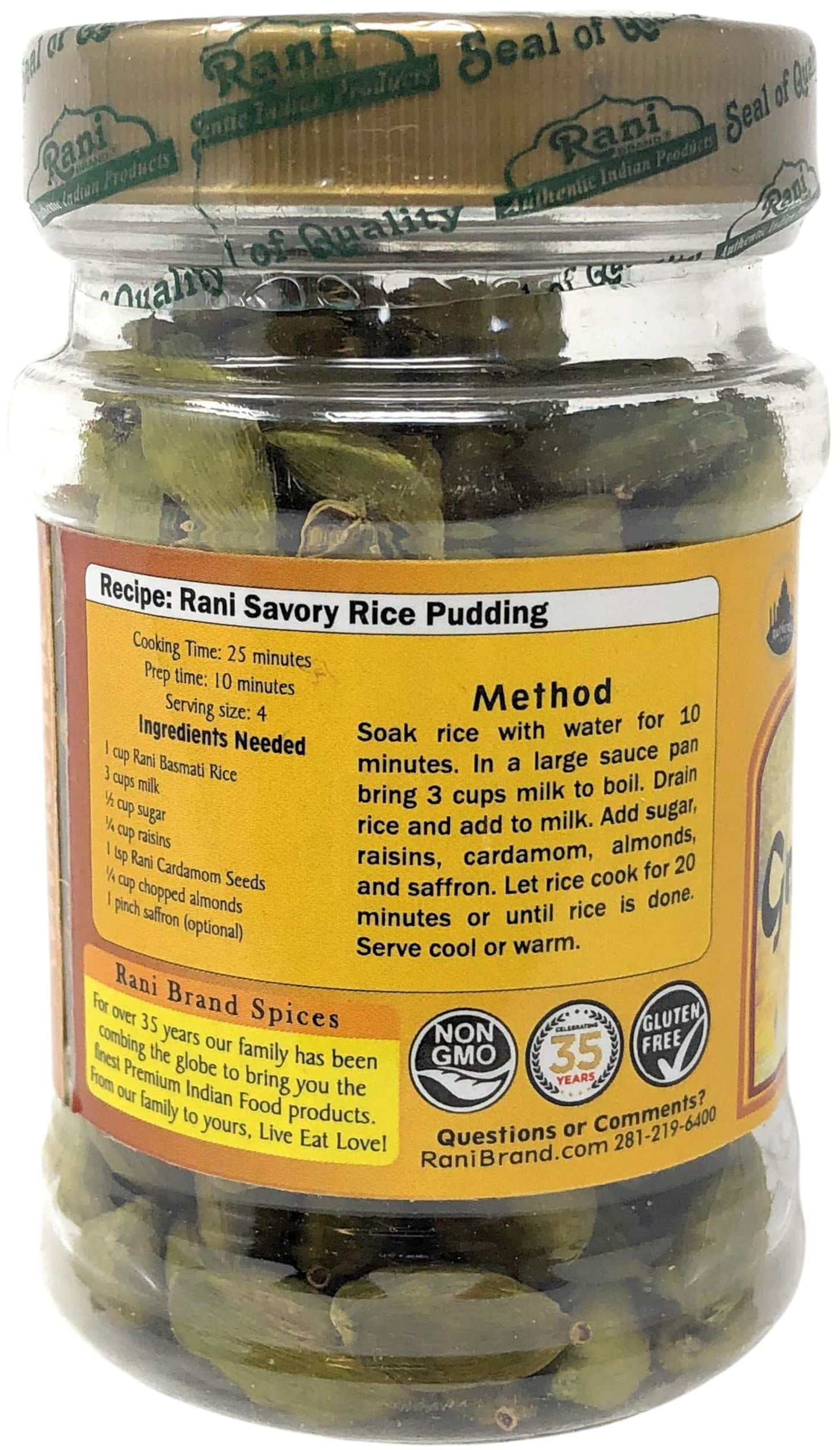 Rani Green Cardamom Pods Spice, All Natural, Vegan, Gluten Friendly, 2oz (Pack of 12), Product of India