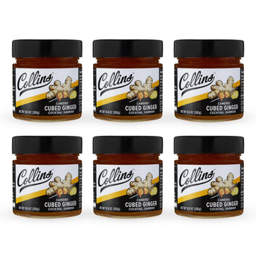 Collins Candied Flavor Blendger Pieces In Syrup For Mixed Flavors  Gluten Free Skinny Mixed Flavor Garnish For Moscow Mule  Iced Tea  Ideal For Bars  Restaurants  Hotels  Desserts  Baking Supplies  10.6 Oz  Set Of 6