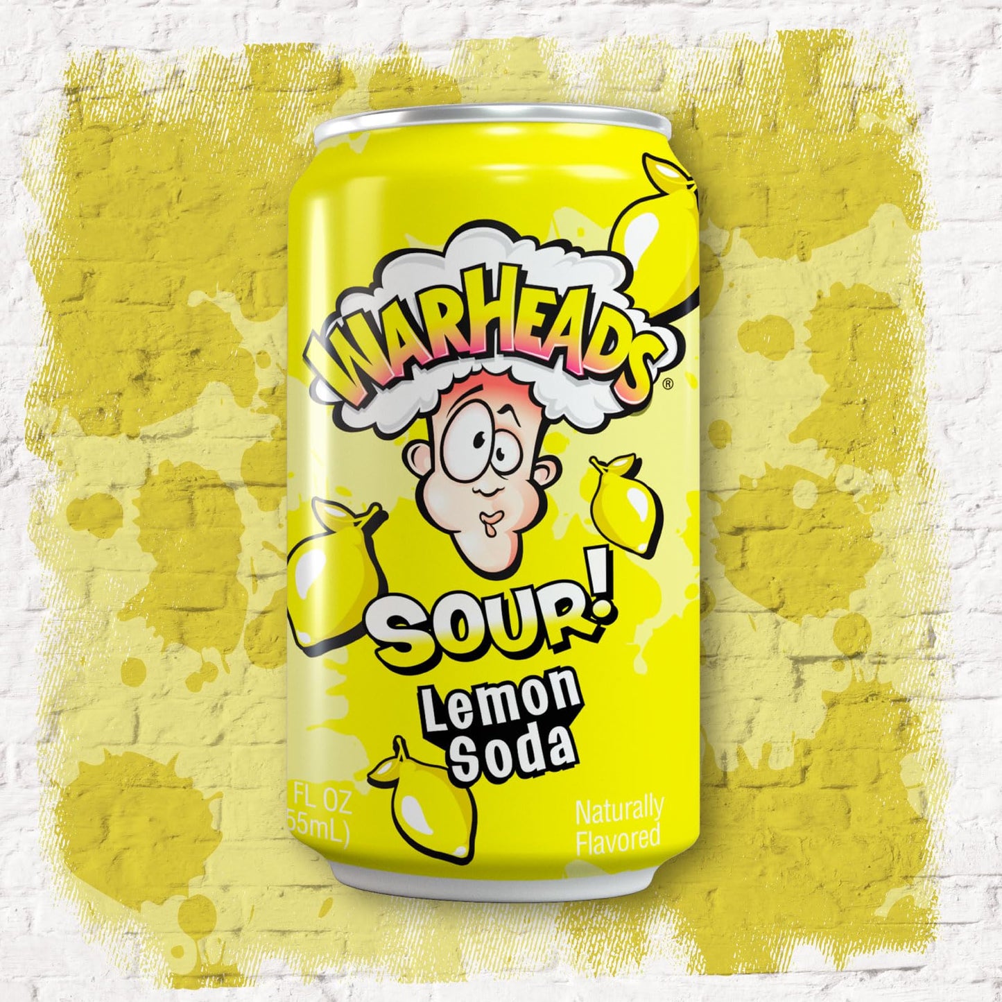 Warheads Sour Fruity Soda – Classic Flavors, Pack of 12 Cans, 12 Fl Oz Each