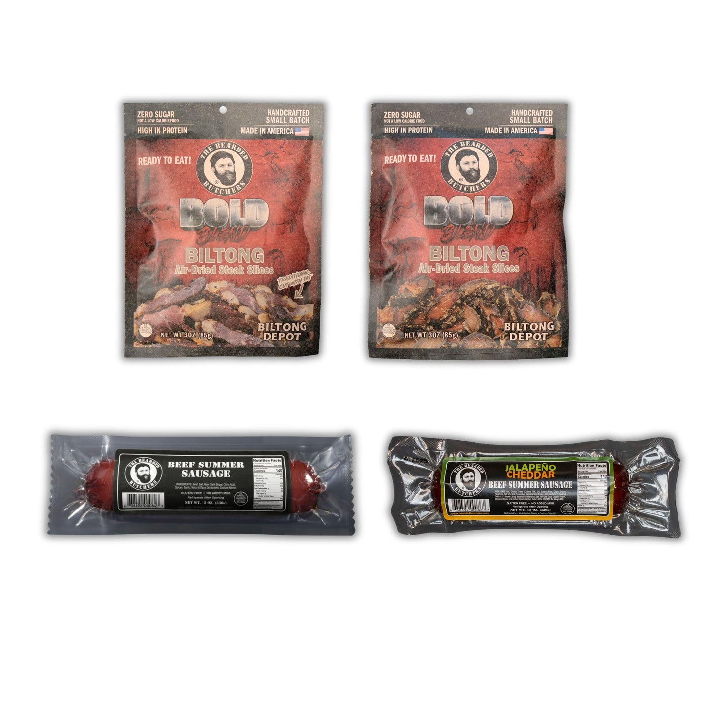Bearded Butchers Scott’S Sleigh Stash Holiday Gift Box – 12-Pack Seasoning Sampler, 4 Pack Shaker Bundle, Summer Sausages & High Protein Biltong Snacks For Grilling, Smoky Aroma, Bbq & Meat Lovers
