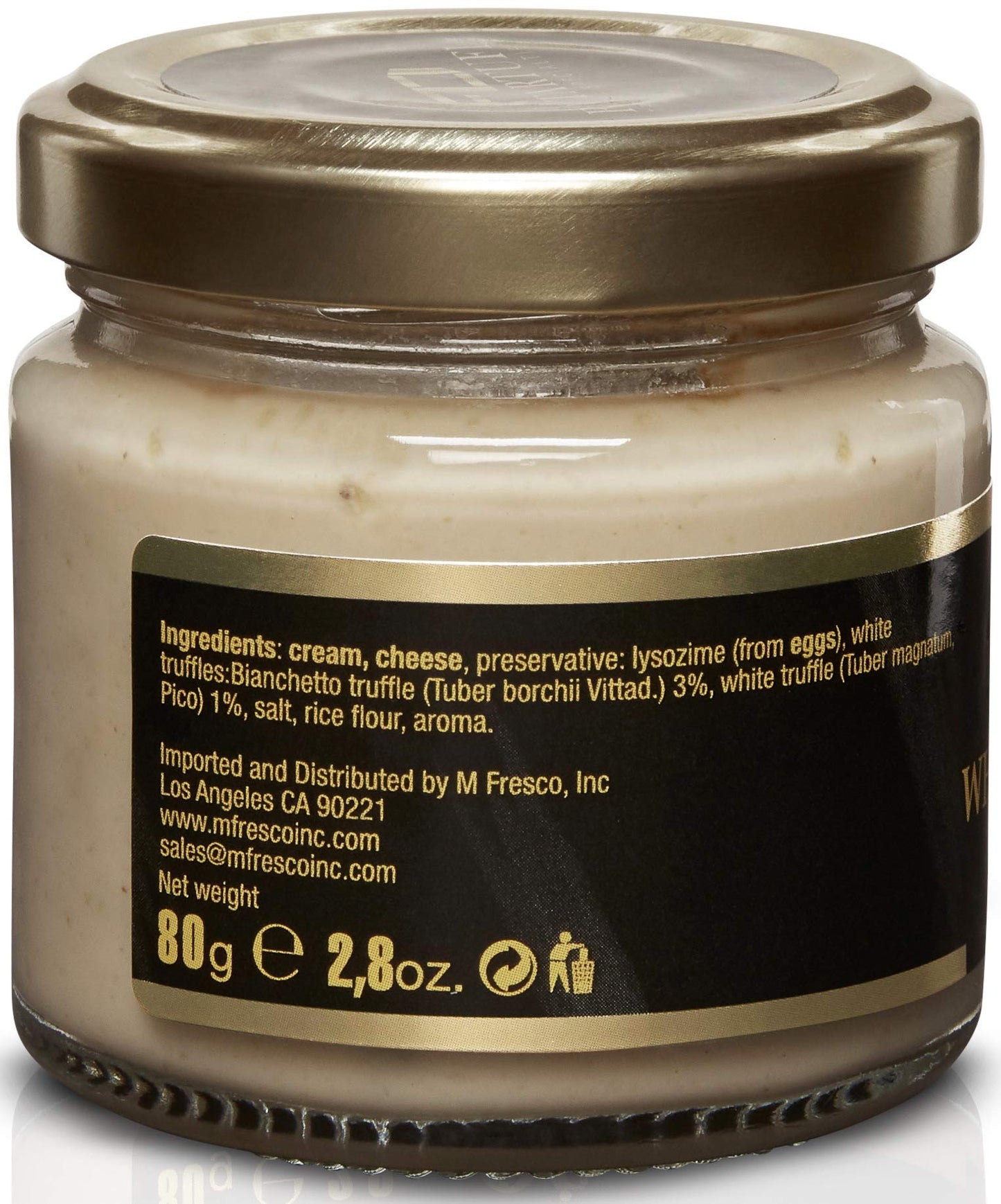 FD TARTUFI White Truffle Sauce 80g (2.82oz) - Gourmet Sauce | Condiments | Made in Italy | non gmo | Cheese | Milk | Cream | Whi