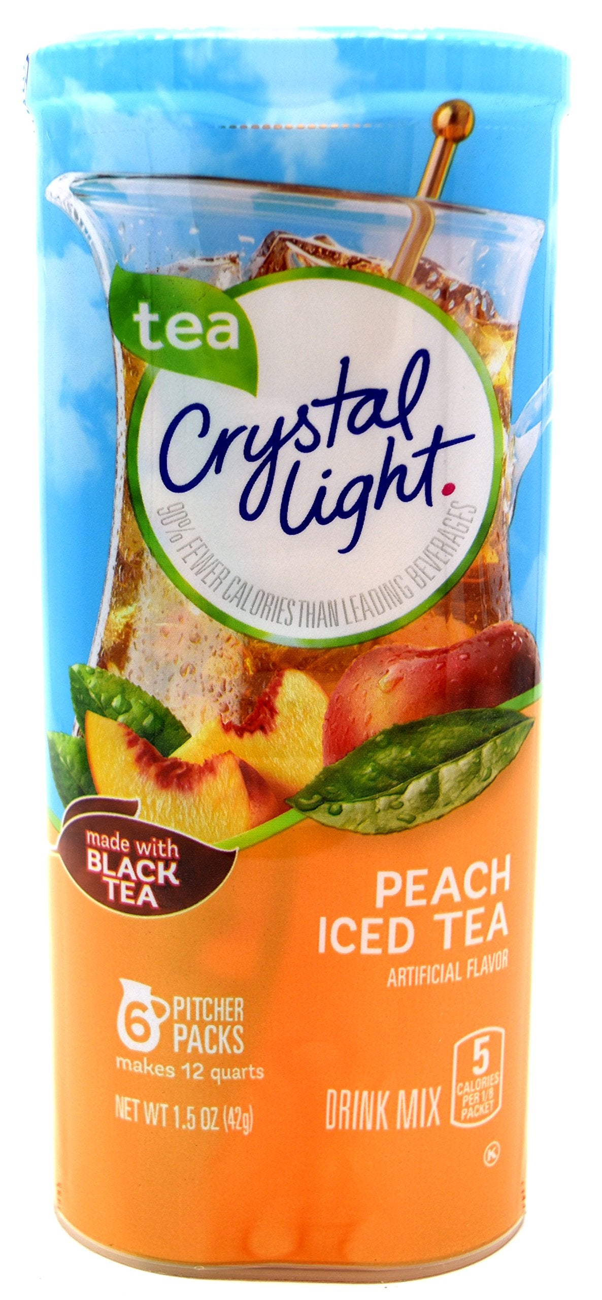 Crystal Light Peach Tea Drink Mix (12-Quart), 1.5 Ounce (Pack Of 4)