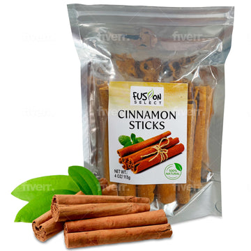 Fusion Select Cinnamon Sticks - Whole Canela Bark Pieces for Asian, Indian, & Middle Eastern Cuisine - Herbs & Spices for Baking