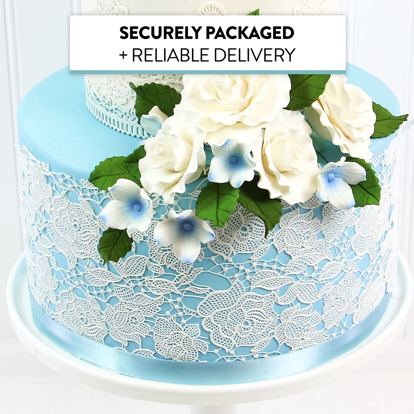 Global Sugar Art Hydrangea Blossom Sugar Cake Flowers, White With Blue - Wired- 36 Count By Chef Alan Tetreault