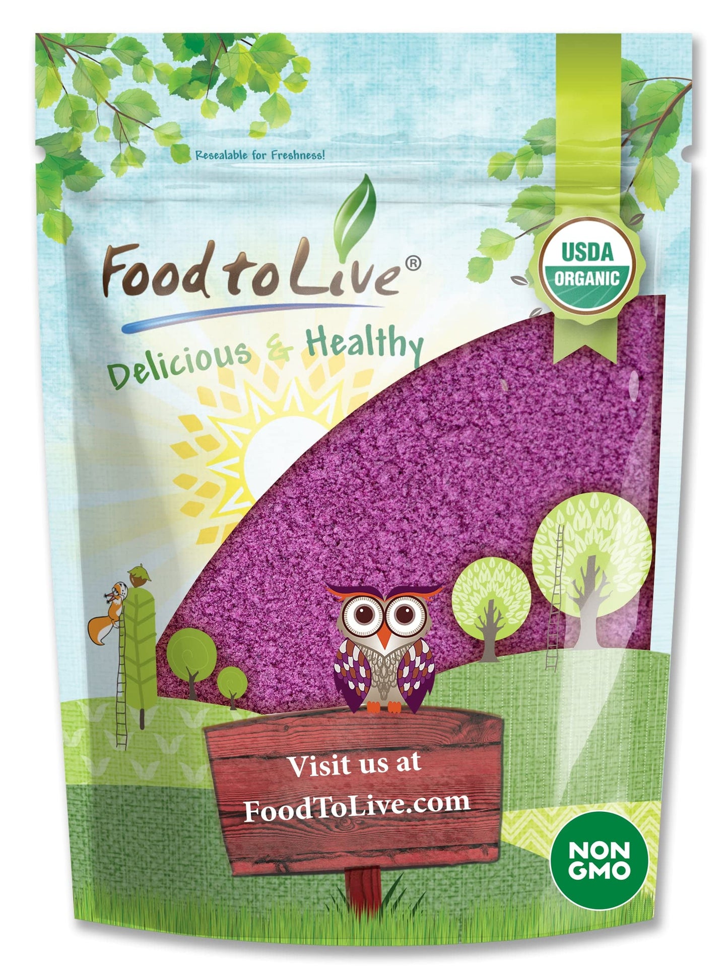 Food to Live Organic Purple Sweet Potato Powder, 5 Pounds - Non-GMO, 100% Pure, Dried, Raw, No Sugar Added. Vegan Superfood in B