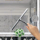 Ettori Shower Squeegee Clear Glass Wall Cleaner Stainless Steel With Suction Storage Hook -10'', Chrome