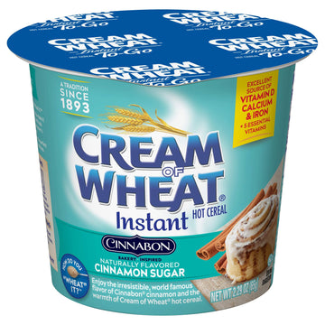 Cream Of Wheat, Hot Cereal To Go, Cinnabon, 2.29 Ounce (Pack Of 6)