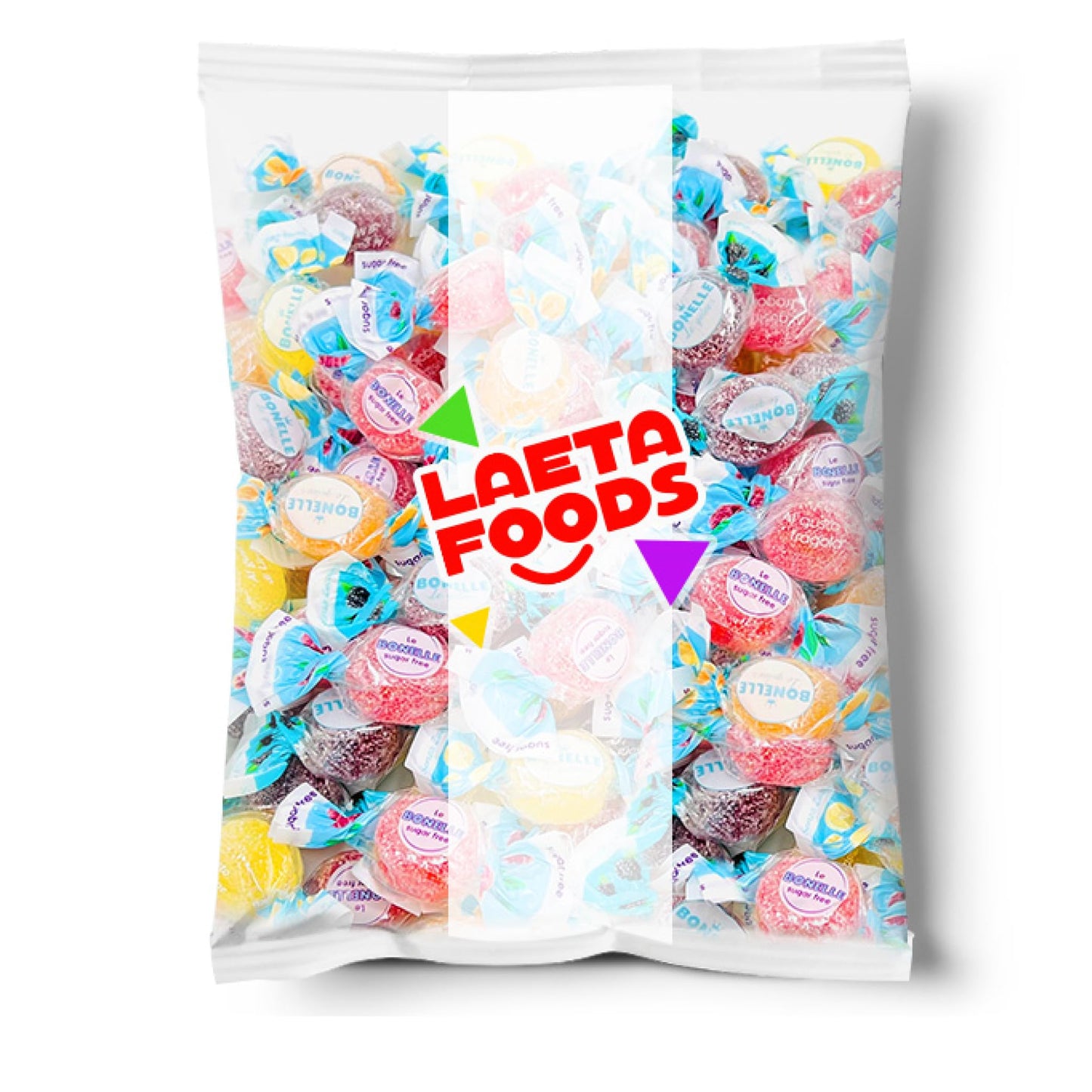 Bonelle Italian Sugar-Free Fruit Jelly Candy, Individually Wrapped (1 Pound Bag - Approx. 110 Count)