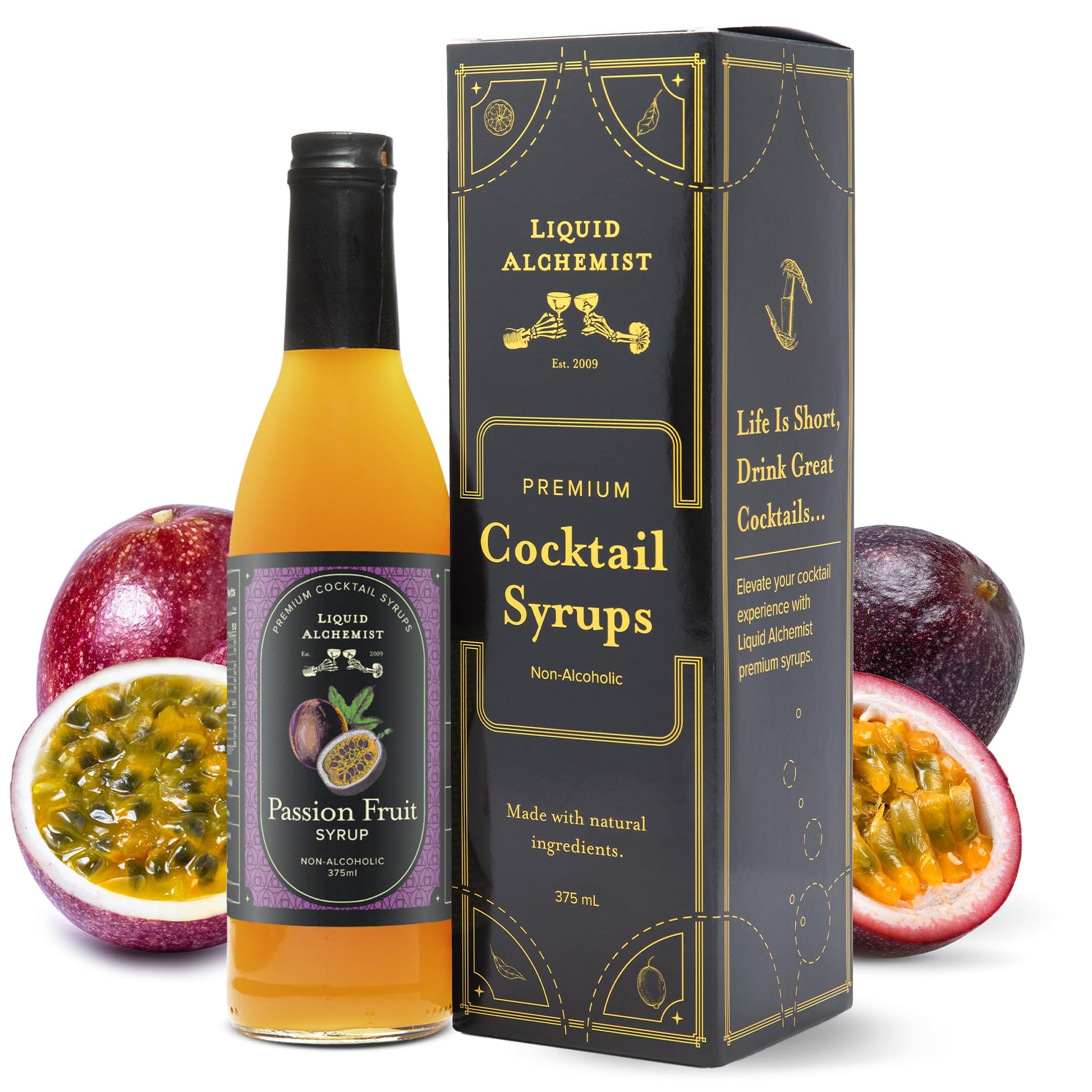 Liquid Alchemist Passion Fruit Syrup For Mixed Flavors - Real Ingredients Make Our Mix For Mixed Flavors The Perfect Margarita Mix - Our Non-Gmo Passion Fruit Syrup For Drinks Is Vegan (12.7 Oz)