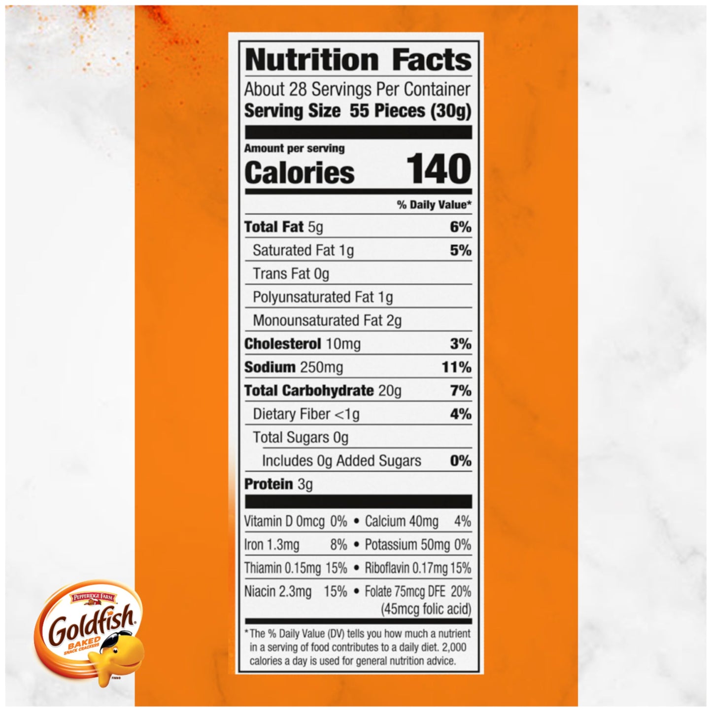 Pepperidge Farm Goldfish Crackers, Cheddar, 1.87 lb