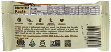 Gomacro Organic Peanut Butter Chocolate Chip, 2.5 Ounce (Pack Of 15)