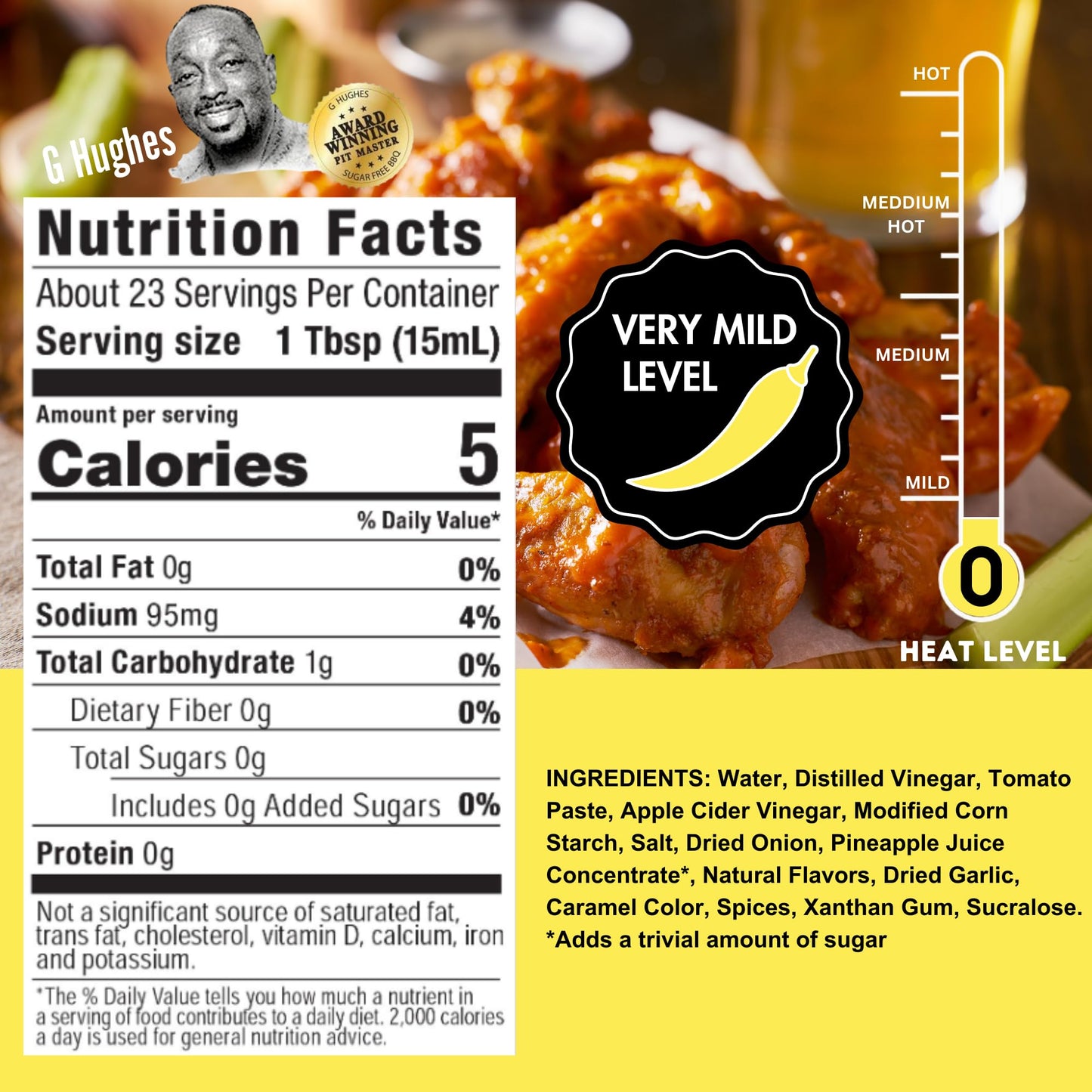 G Hughes Sugar Free Sweet Honey Wing Sauce - Hot Honey Bbq Sauces, Honey Garlic Sauce, Sugar Free Barbecue Sauce, Gluten Free Barbecue Sauces, Hot Honey Sauce, Bbq Honey - 12 Oz (3-Pack)