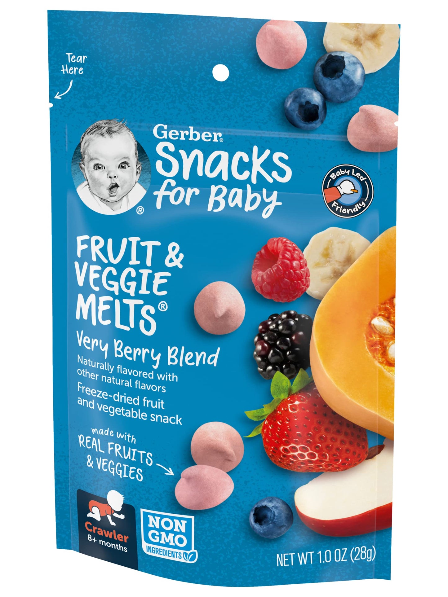 Gerber Snacks For Baby Fruit & Veggie Melts, Very Berry Blend, 1 Ounce (Pack Of 7)