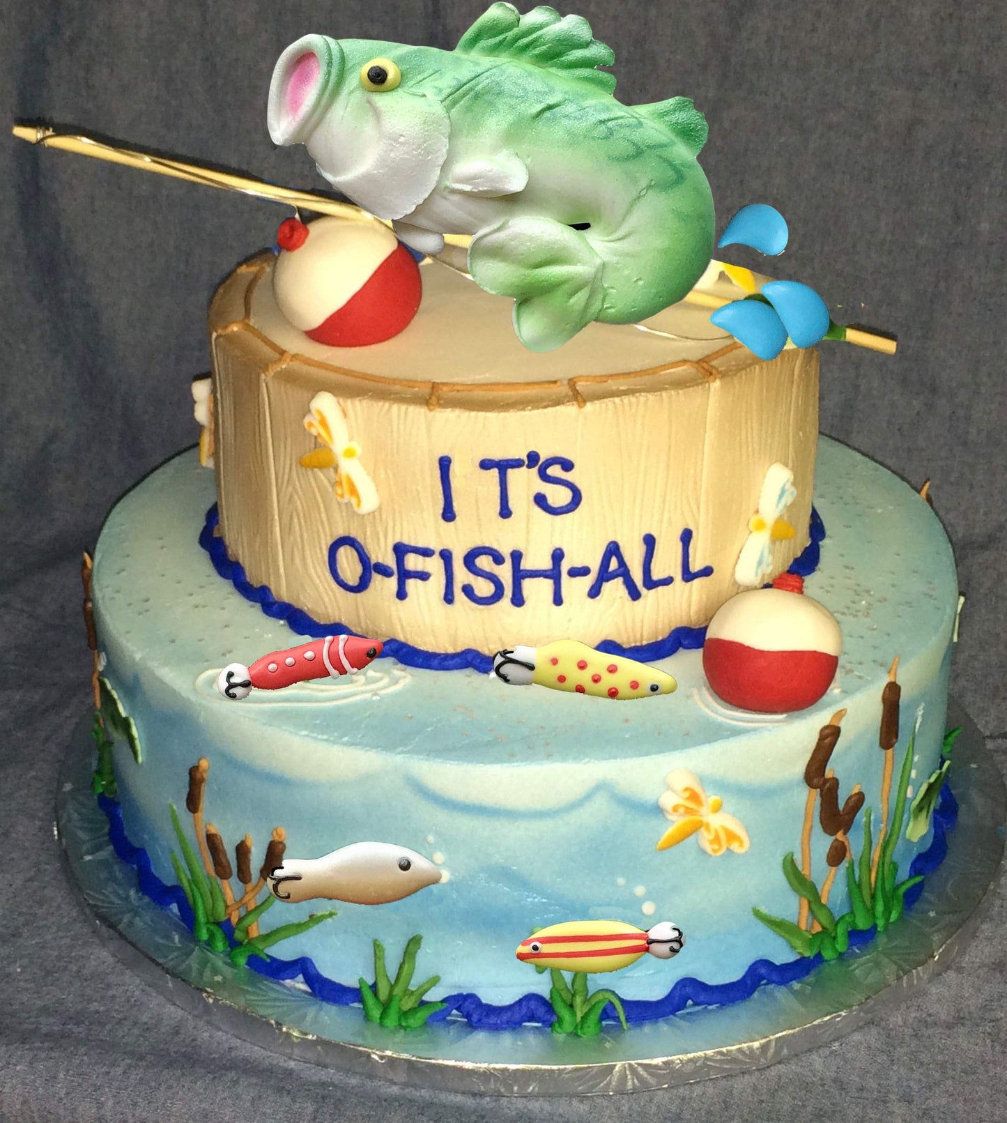 Fishing Lures Accessory Pack- 12 pcs Edible Royal Icing Cake Cupcake Topper (Choose Style Below)