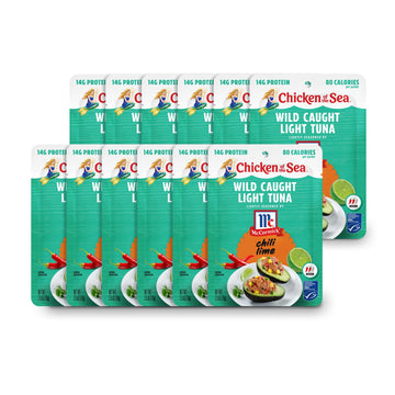Chicken of the Sea Wild Caught Light Tuna, 2.5 oz. Packets (Box of 12), Chili Lime Seasoning