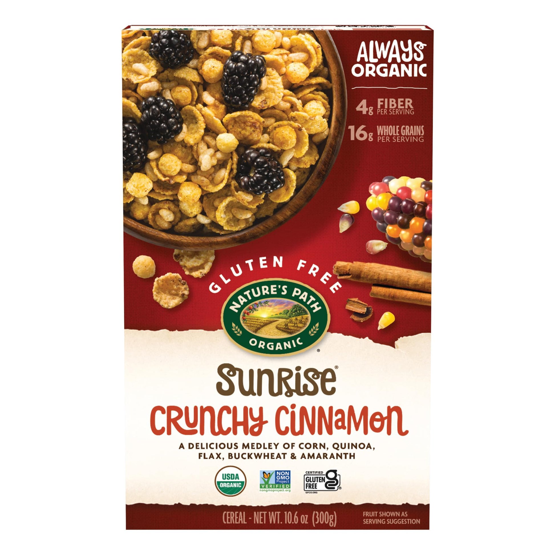 Nature'S Path Organic Sunrise Crunchy Cinnamon Cereal, 10.6 Oz (Pack Of 1), Gluten Free, Non-Gmo