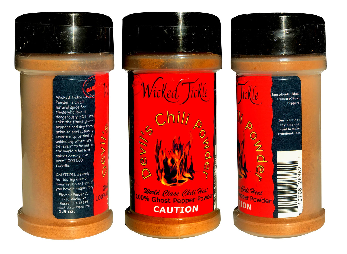 Wicked Reaper Extreme Chili Powder Gift Set, 3 Pack - Ghost, Scorpion, Carolina Reaper, 2 oz Bottles
