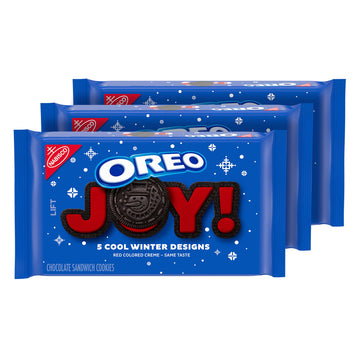 Oreo Red Creme Chocolate Sandwich Cookies, Holiday Cookies, 3 Packs