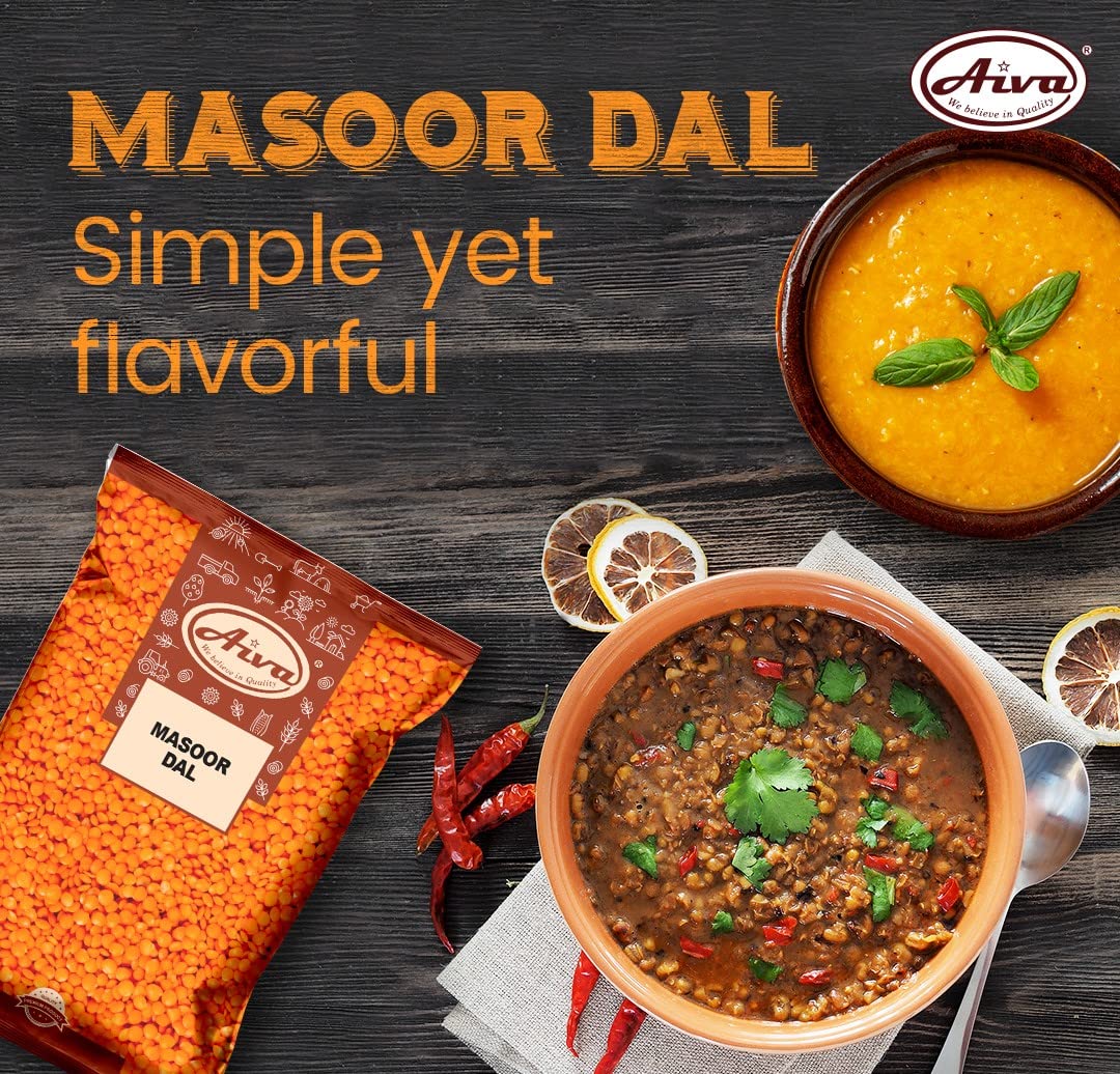 AIVA - Masoor Dal (Red Split Lentils) No Husk 4 LB