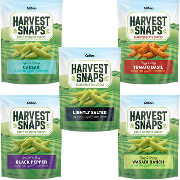 Harvest Snaps Veggie Chips (Variety Pack 5 Flavors) | Powered By Plant Protein, Gluten Free, Non-Gmo Baked Vegetable Crisps | Ma