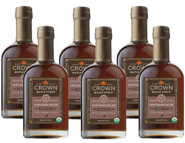 Crown Maple Very Dark Color, Strong Taste, 12.7 Fl Oz, 6-Pack, Certified Organic Maple Syrup, Pancakes, Basting Glazes, Sauces,