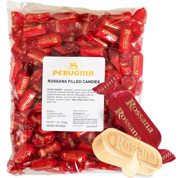 Rossana Hard Candy - Italian Candy Individually Wrapped - Hard Filled Candy (1 Pound Bag) Rossana Filled Candy