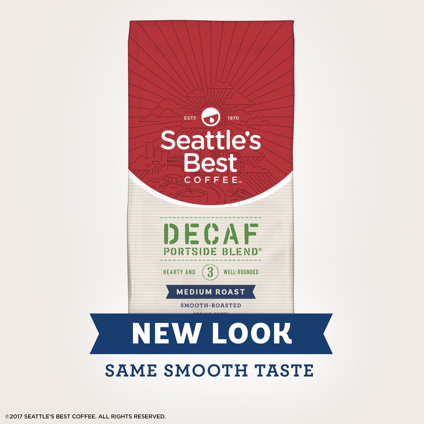 Seattles Best Coffee Decaf Portside Blend Medium Roast Ground Coffee, 12-Ounce Bag