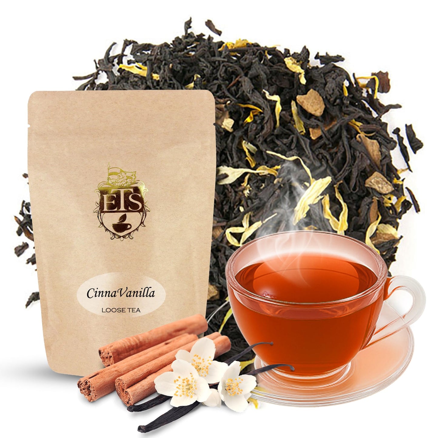 English Tea Store Loose Leaf Black Tea, Cinna-Vanilla Flavor, 4 Ounce