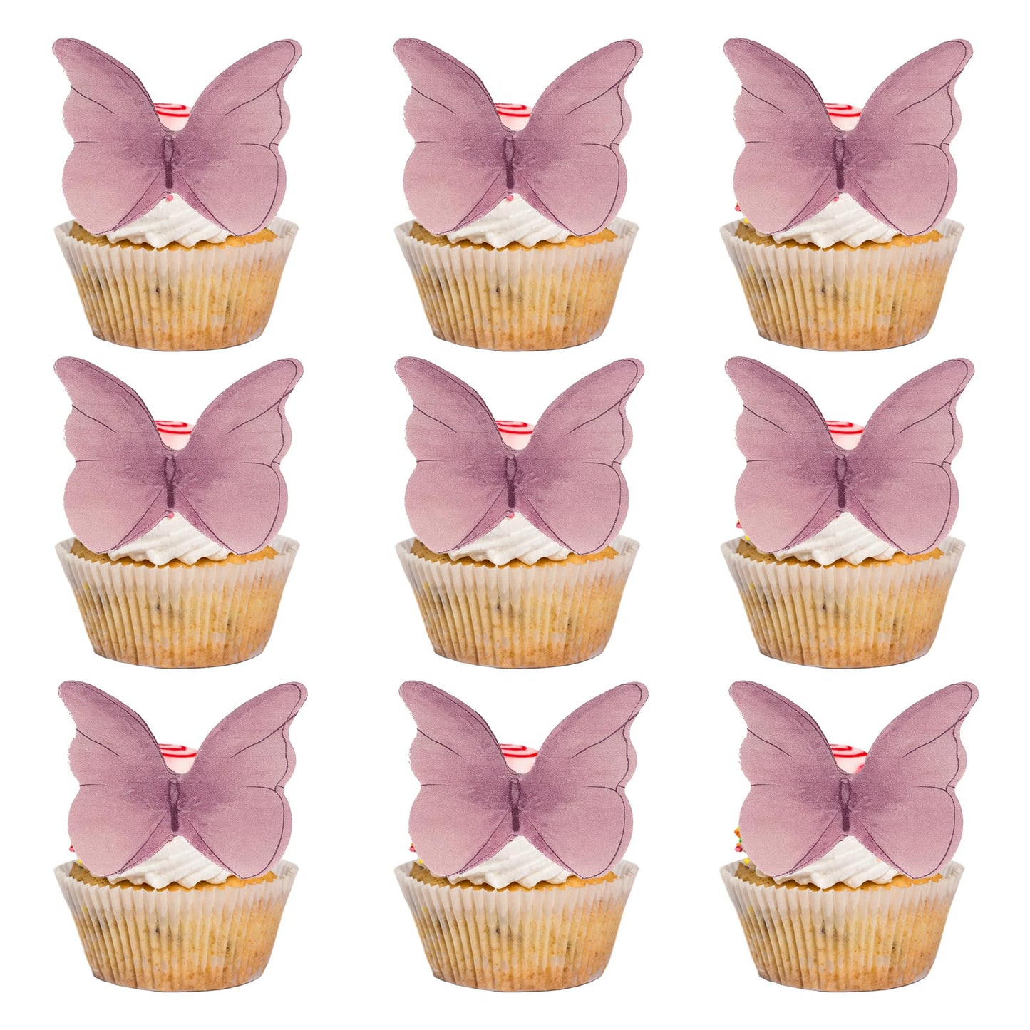 Gyufise 48Pcs Edible Butterfly Cake Decorations Butterfly Cupcake Topper Edible Wafer Paper Butterflies Edible Butterfly Cake Cu