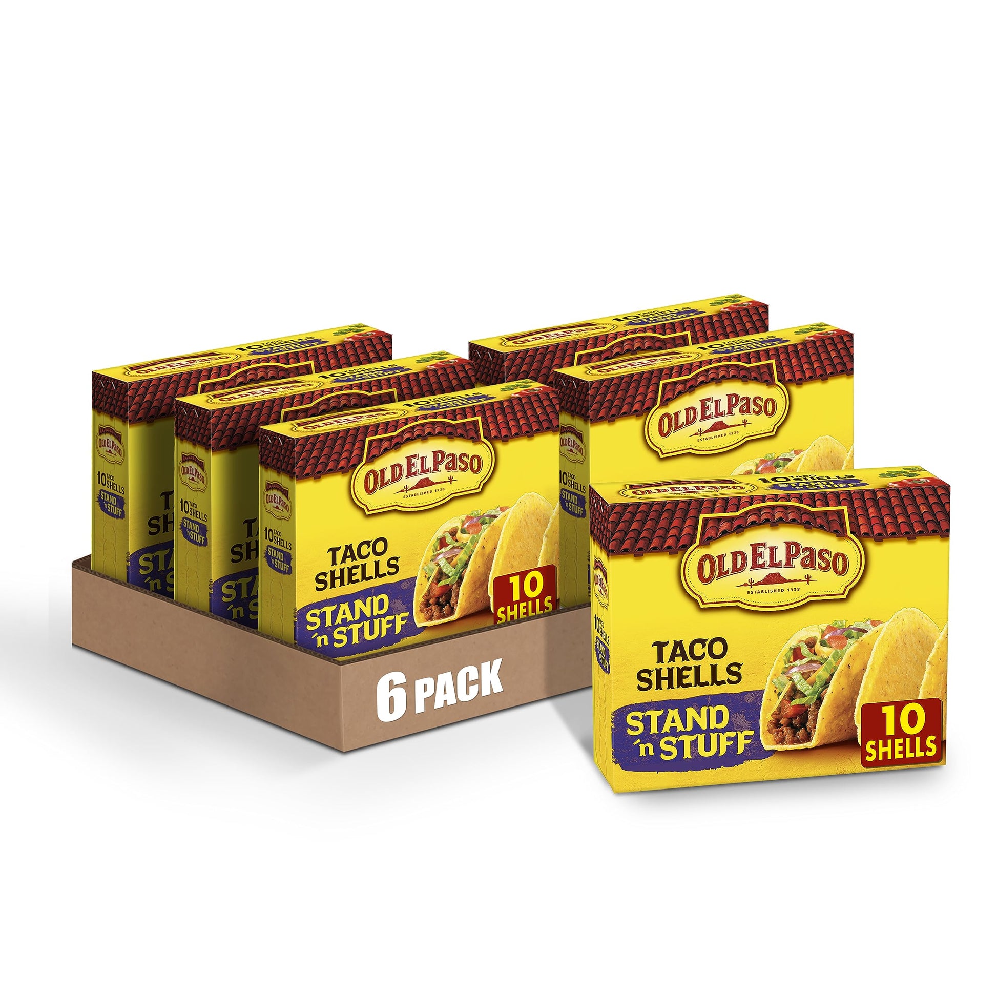 Old El Paso Stand N Stuff Taco Shells, Gluten Free, Meal Prep, 10 Ct, 4.7 Oz (Pack Of 6)