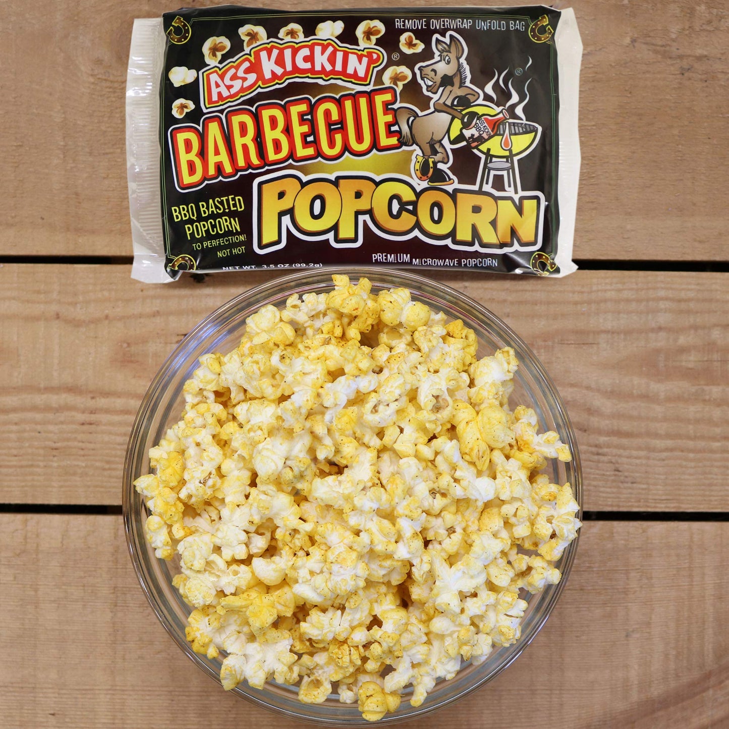 ASS KICKIN BBQ Microwave Popcorn - 3 Pack - 1 Ounce Each - Gourmet Snack for Movie Night